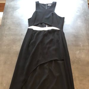 Lovers + Friends black asymmetric skirt dress